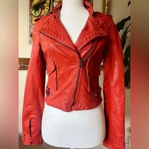 Alexander McQueen Red leather Jacket